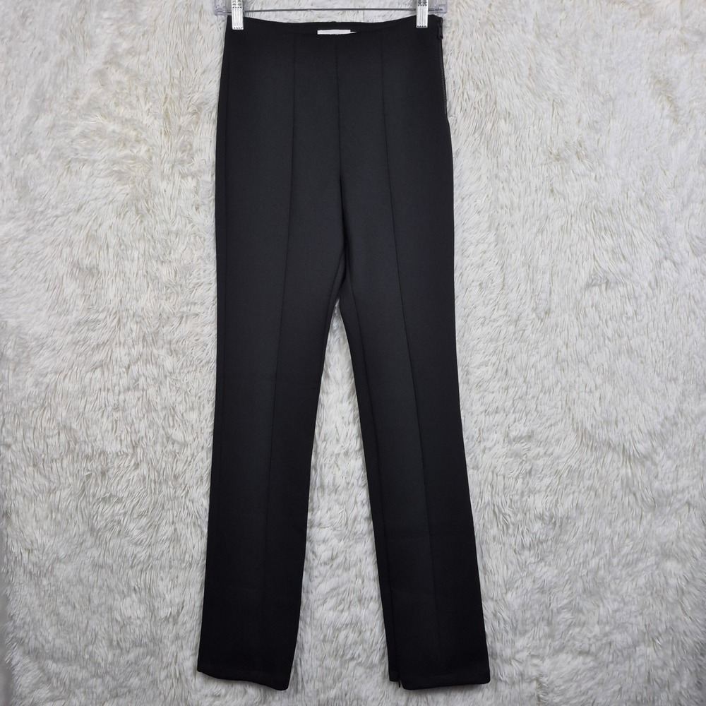 Good American Black Scuba Side Zip Ankle Zip High Rise Pants Size 1